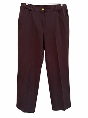 St John Jean Pant Trouser Womens 14 Brown Stretch Denim Straight Elevated Casual